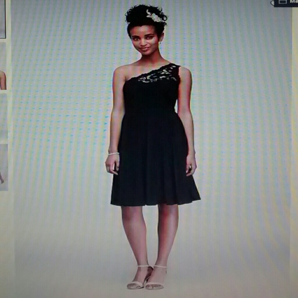 Black One Shoulder Knee Length Bridesmaid Dresses